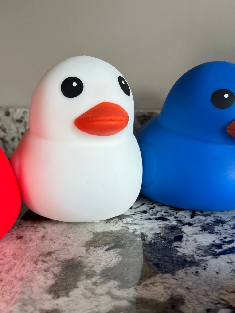 Set of 3 Sunny Days Red White & Blue Rubber Duck Squishy Set - viral squishy